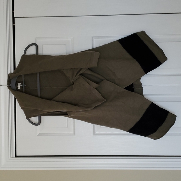 Joie Jackets & Blazers - Joie green and black boiled wool wrap vest size large 👌